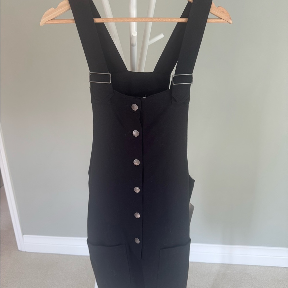 Stylish Black Button-Front Jumpsuit